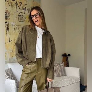 Zara Suede Bomber Jacket